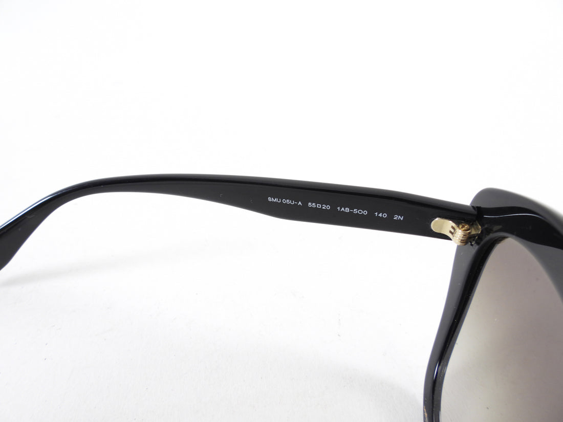 Miu Miu Black Cat Eye Acetate Sunglasses with White Logo