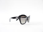 Miu Miu Black Cat Eye Acetate Sunglasses with White Logo