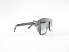 Fendi Freedom Clear Black Acetate Crystal Square Frame Sunglasses