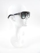 Fendi Freedom Clear Black Acetate Crystal Square Frame Sunglasses
