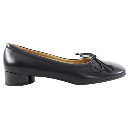 Maison Margiela MM6 Black Leather Tabi Ballerina Flats - 39.5