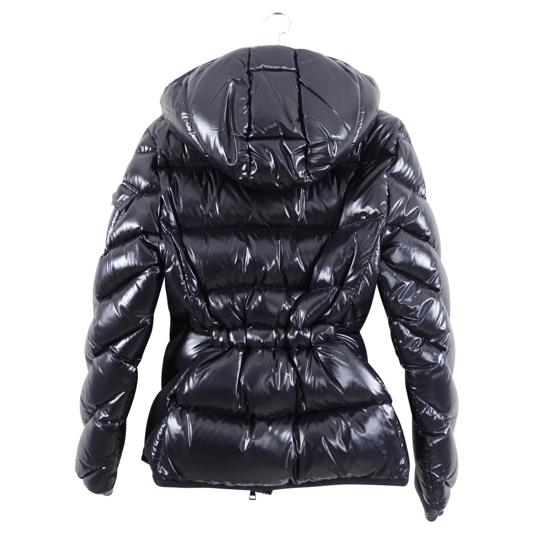 Moncler Shiny Black Puffer Hooded Brouel Jacket - M