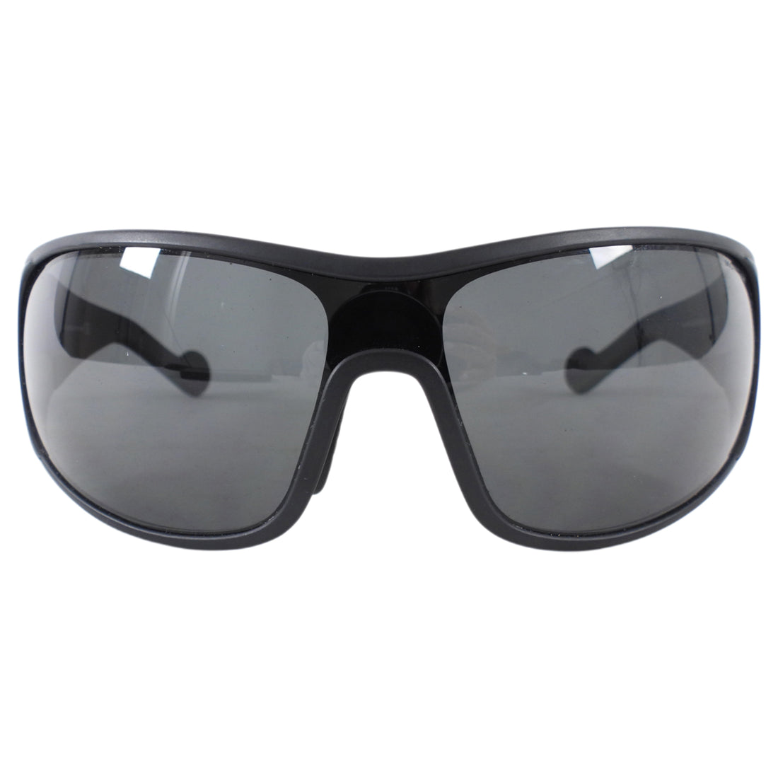 Moncler Black Wrap Sunglasses with Logo at Sides
