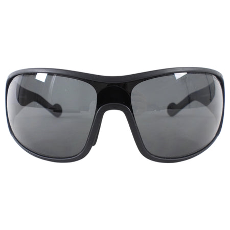 Moncler Black Wrap Sunglasses with Logo at Sides