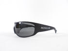 Moncler Black Wrap Sunglasses with Logo at Sides