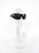 Moncler Black Wrap Sunglasses with Logo at Sides