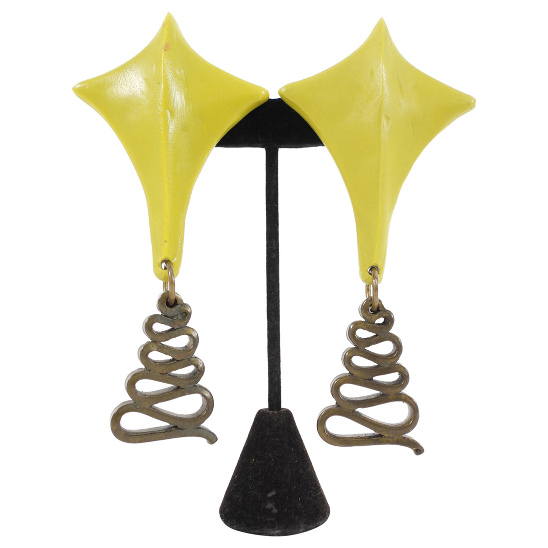 Claude Montana x Claire Deve 1980's Resin Geo Clip Earrings