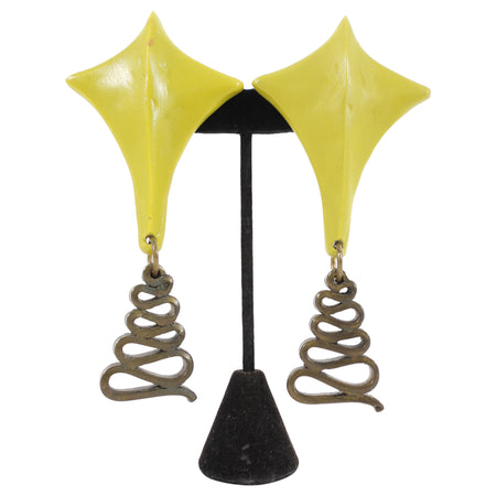 Claude Montana x Claire Deve 1980's Resin Geo Clip Earrings