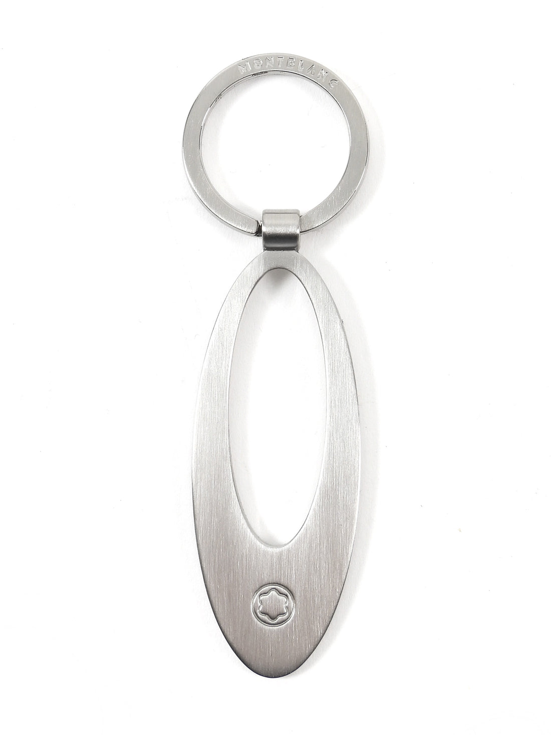 Mont Blanc Brushed Stainless Steel Oval Key Ring Chain