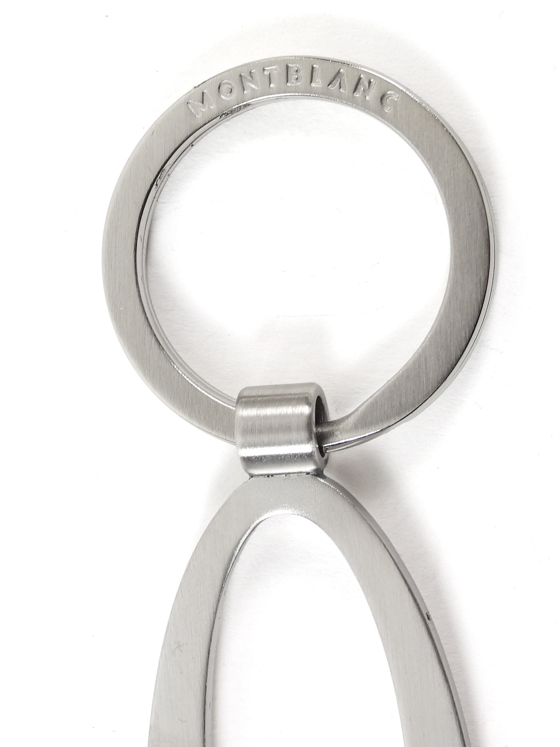 Mont Blanc Brushed Stainless Steel Oval Key Ring Chain