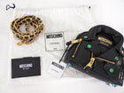 Moschino Couture Black Leather Biker Jacket Mini Chain Shoulder Bag