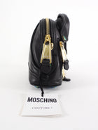 Moschino Couture Black Leather Biker Jacket Mini Chain Shoulder Bag