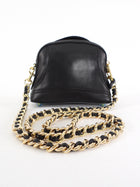 Moschino Couture Black Leather Biker Jacket Mini Chain Shoulder Bag