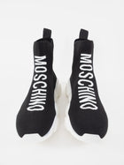 Moschino Couture Black and White Logo Teddy Sole High Top Sock Sneakers - 38