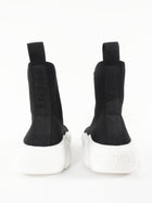 Moschino Couture Black and White Logo Teddy Sole High Top Sock Sneakers - 38
