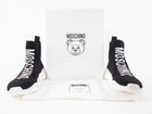 Moschino Couture Black and White Logo Teddy Sole High Top Sock Sneakers - 38