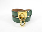 Moschino Vintage Green Leather Gold Heart Charm Belt - 29-31