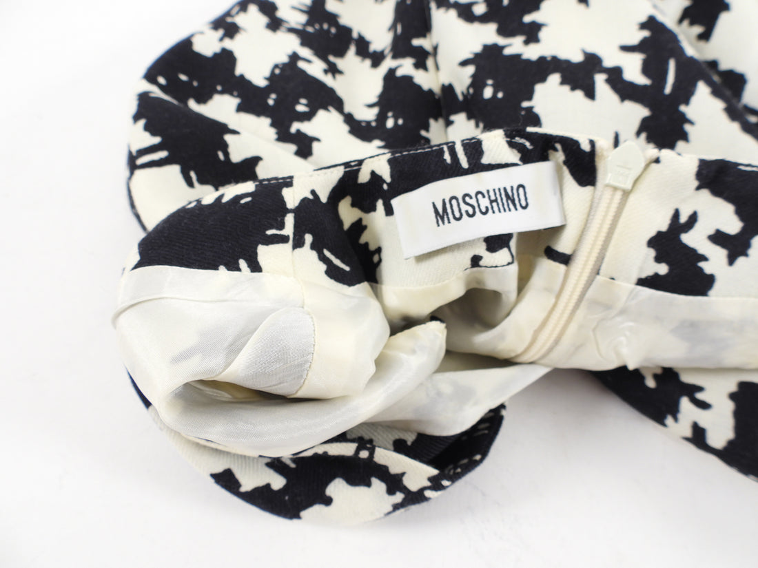 Moschino Ivory and Black Wool Houndstooth Sleeveless Dress - XS (2/4)
