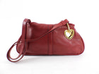 Moschino Red Lambskin Leather Mini Bag with Heart Detail