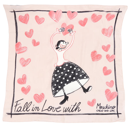 Moschino Cheap and Chic Fall in Love Pink Hearts Scarf
