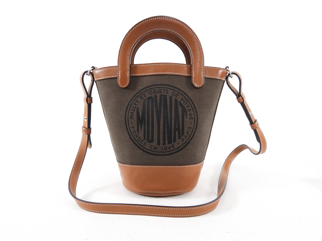 Moynat Brown Logo Canvas Bucket Bag