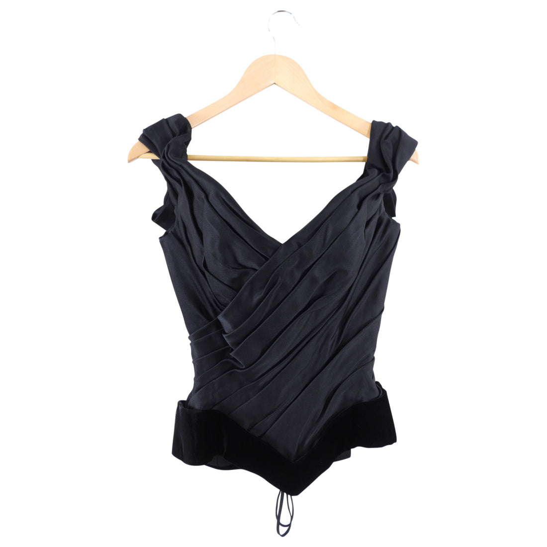 Mr. Pearl Haute Couture Vintage 2001 Black Silk Satin Corset - S