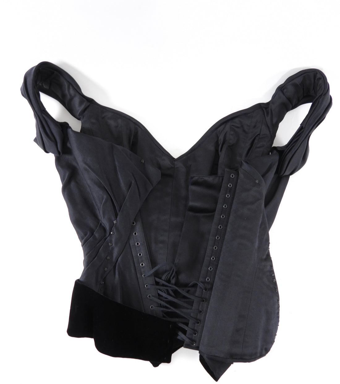 Mr. Pearl Haute Couture Vintage 2001 Black Silk Satin Corset - S