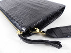 Nancy Gonzalez Black Crocodile Wristlet Bag