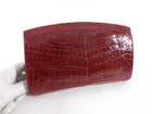 Nancy Gonzalez Dark Red Crocodile Mini Evening Clutch Bag