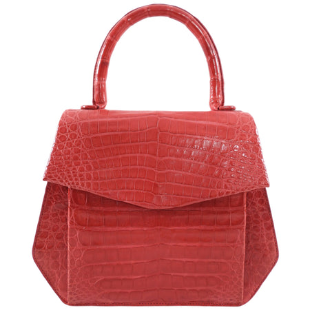 Nancy Gonzalez Red Crocodile Two Way Top Handle Bag