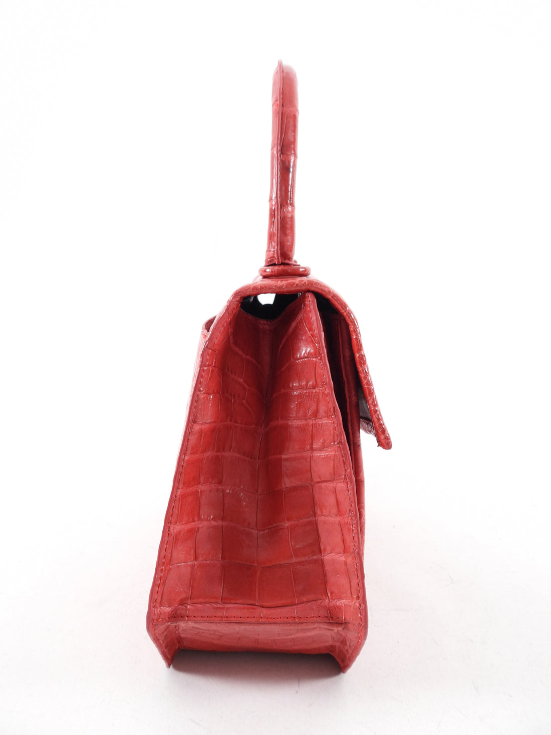 Nancy Gonzalez Red Crocodile Two Way Top Handle Bag