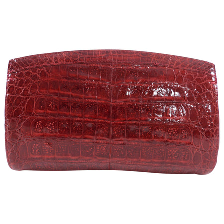 Nancy Gonzalez Dark Red Crocodile Mini Evening Clutch Bag