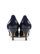 Giorgio Armani Navy Suede and Patent Pumps - 40