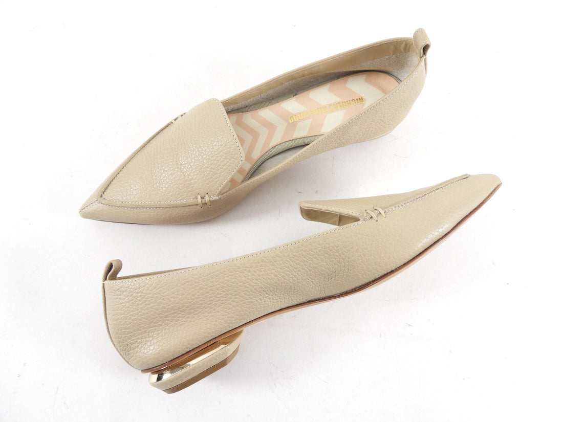 Nicholas Kirkwood Beige Pointed Beya Flat Shoes - 39 / 8