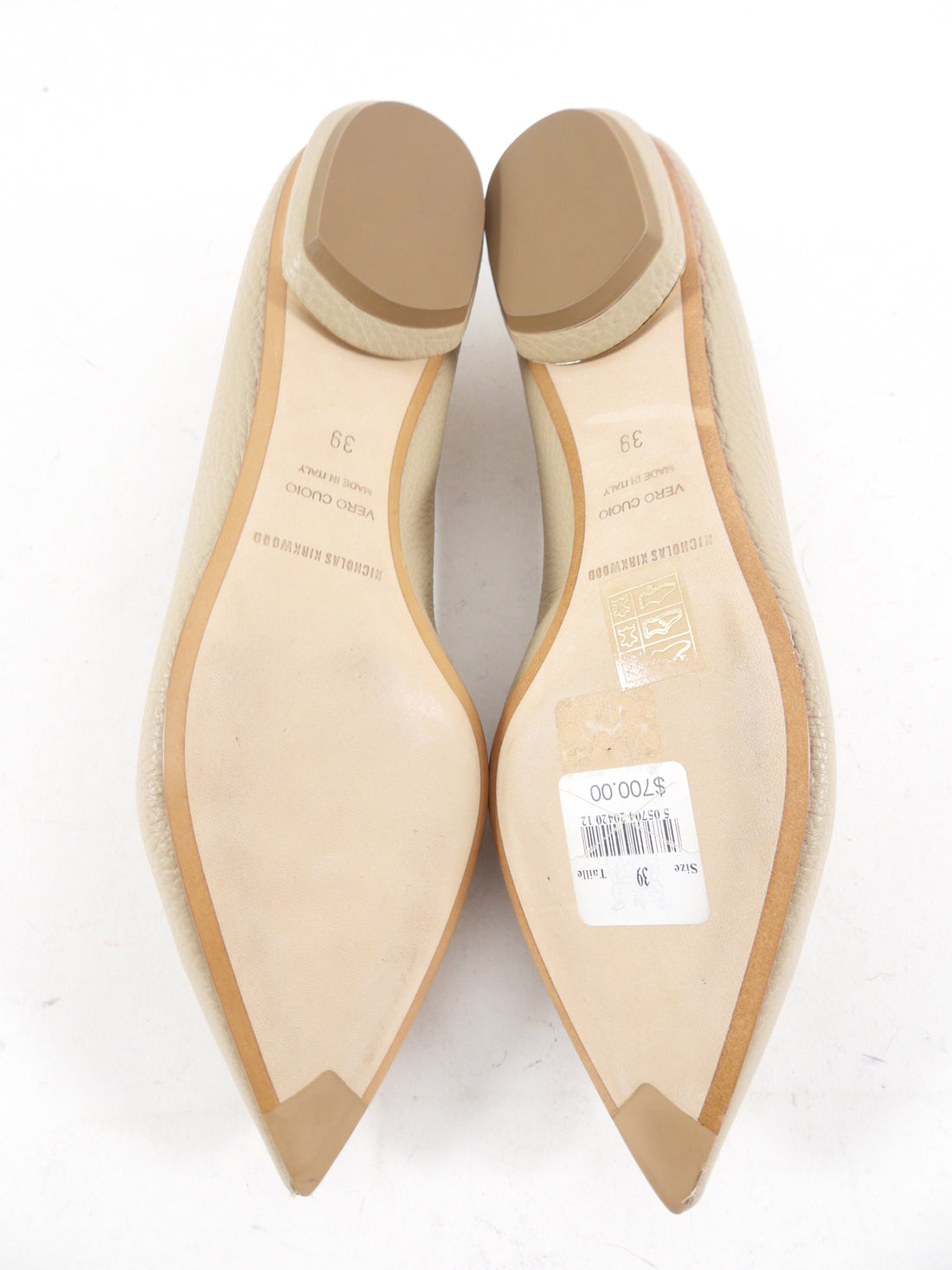 Nicholas Kirkwood Beige Pointed Beya Flat Shoes - 39 / 8