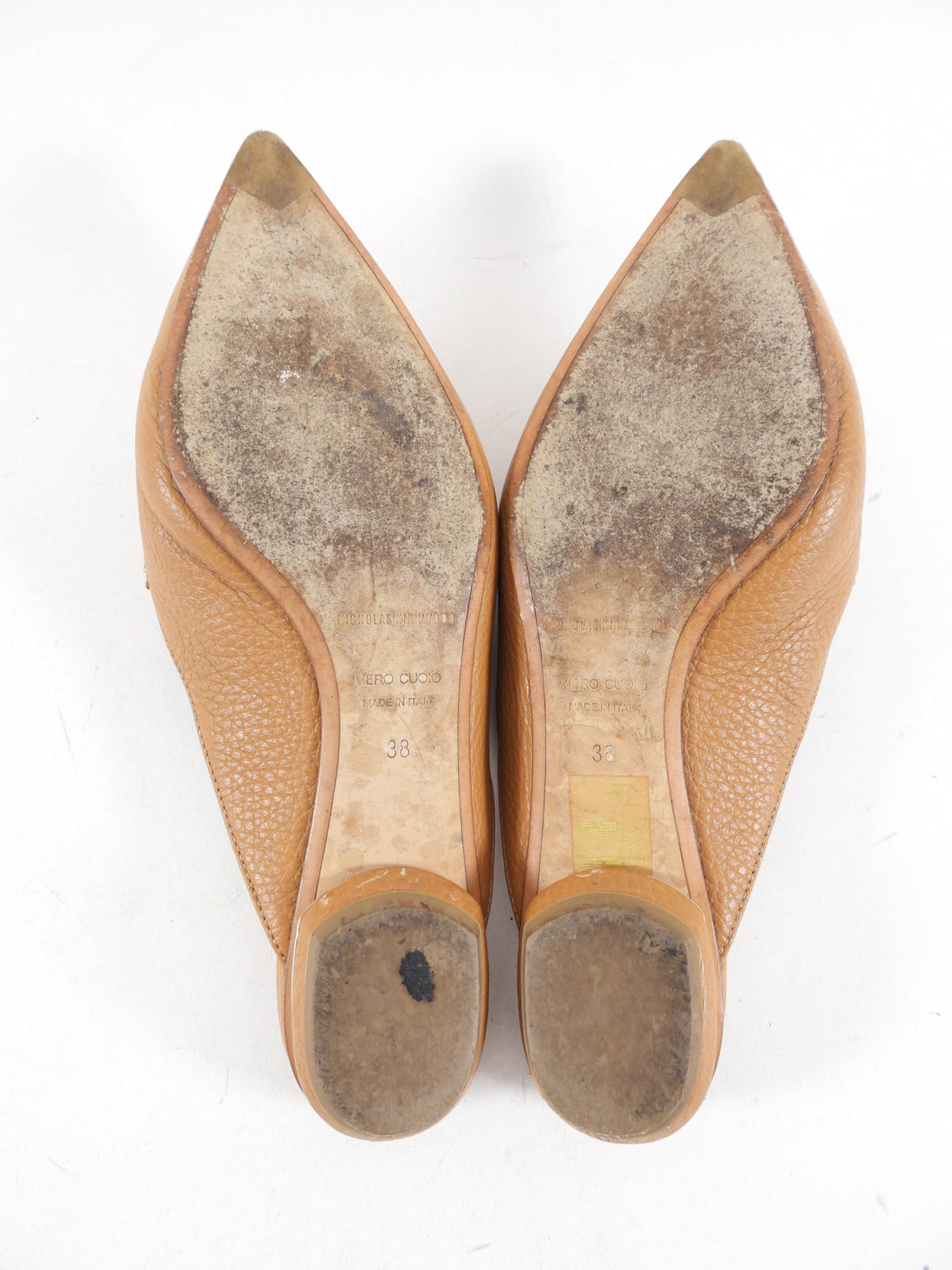 Nicholas Kirkwood Beya Flat Caramel Leather - 38 / 7