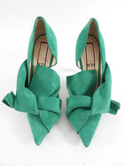 No. 21 Green Suede Bow Tie Pumps - 38.5 / 8