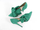 No. 21 Green Suede Bow Tie Pumps - 38.5 / 8