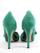 No. 21 Green Suede Bow Tie Pumps - 38.5 / 8