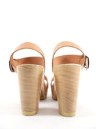 No 6 Store Wood Clogs with Light Tan Leather Upper 37