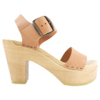 No 6 Store Wood Clogs with Light Tan Leather Upper 37