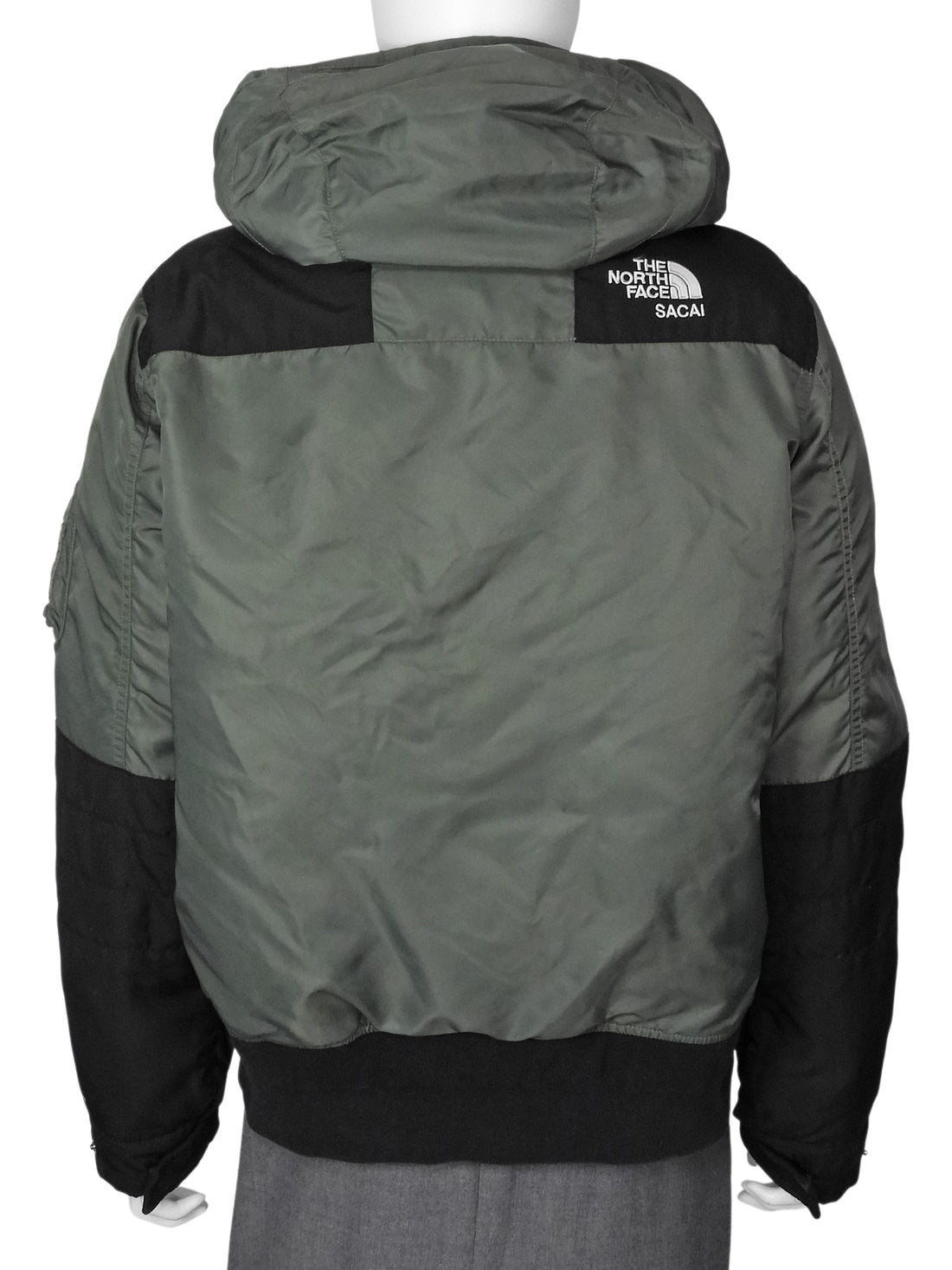 Sacai x The North Face Green and Black Hooded Bomber Jacket - S
