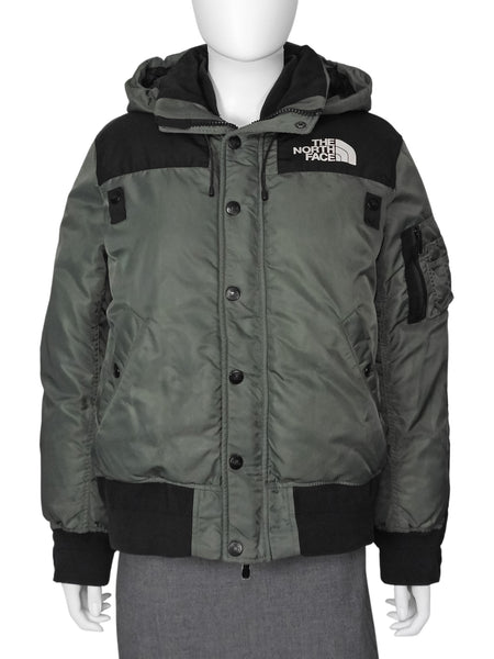 Sacai x The North Face Green and Black Hooded Bomber Jacket - S