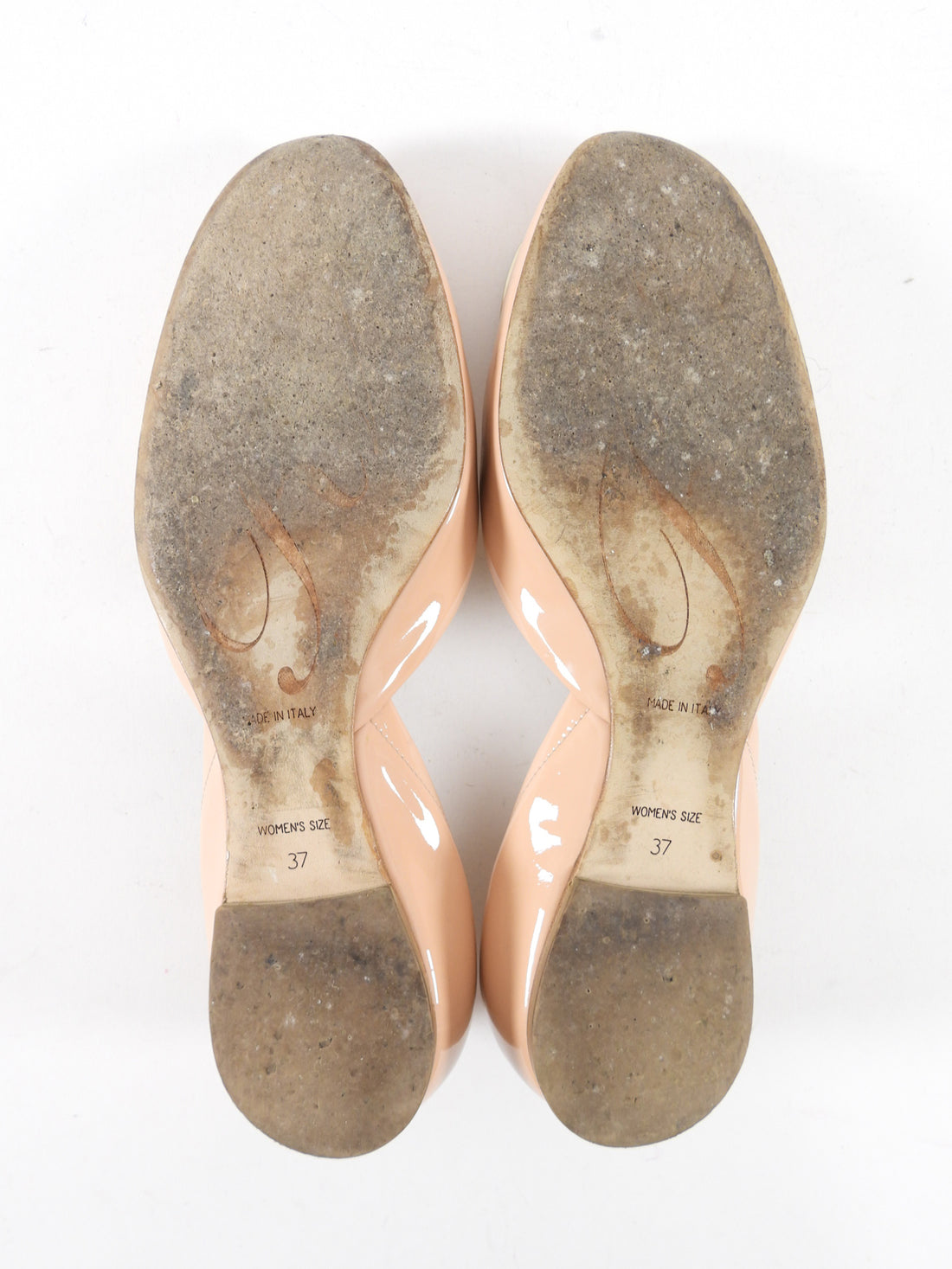 Roger Vivier Nude Patent Leather Chips Flat Buckle Shoes - 37 / 37.5