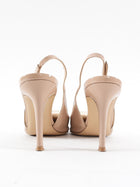 Gianvito Rossi Nude Patent Resin Buckle Jaipur Sling Heels - 38