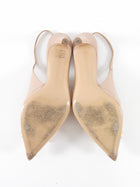 Gianvito Rossi Nude Patent Resin Buckle Jaipur Sling Heels - 38