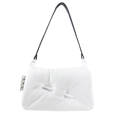 Off White Nailed Slouchy Clutch 30 White Shoulder Bag