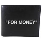Off White Black Leather For Money Bifold Wallet