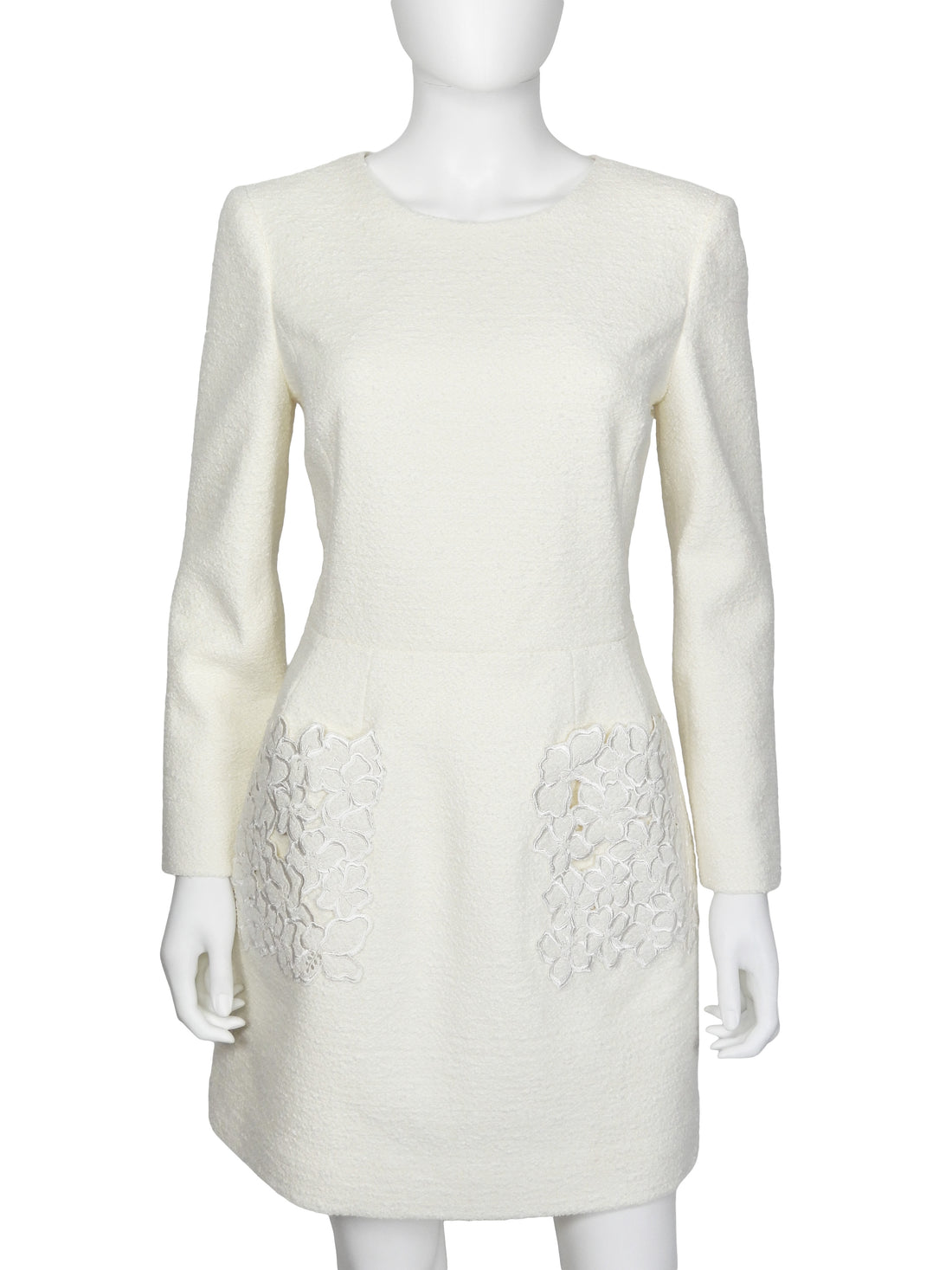 Oscar De La Renta Ivory  2025 Cutout Tweed Cherry Blossom Mini Dress 8
