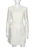 Oscar De La Renta Ivory  2025 Cutout Tweed Cherry Blossom Mini Dress 8